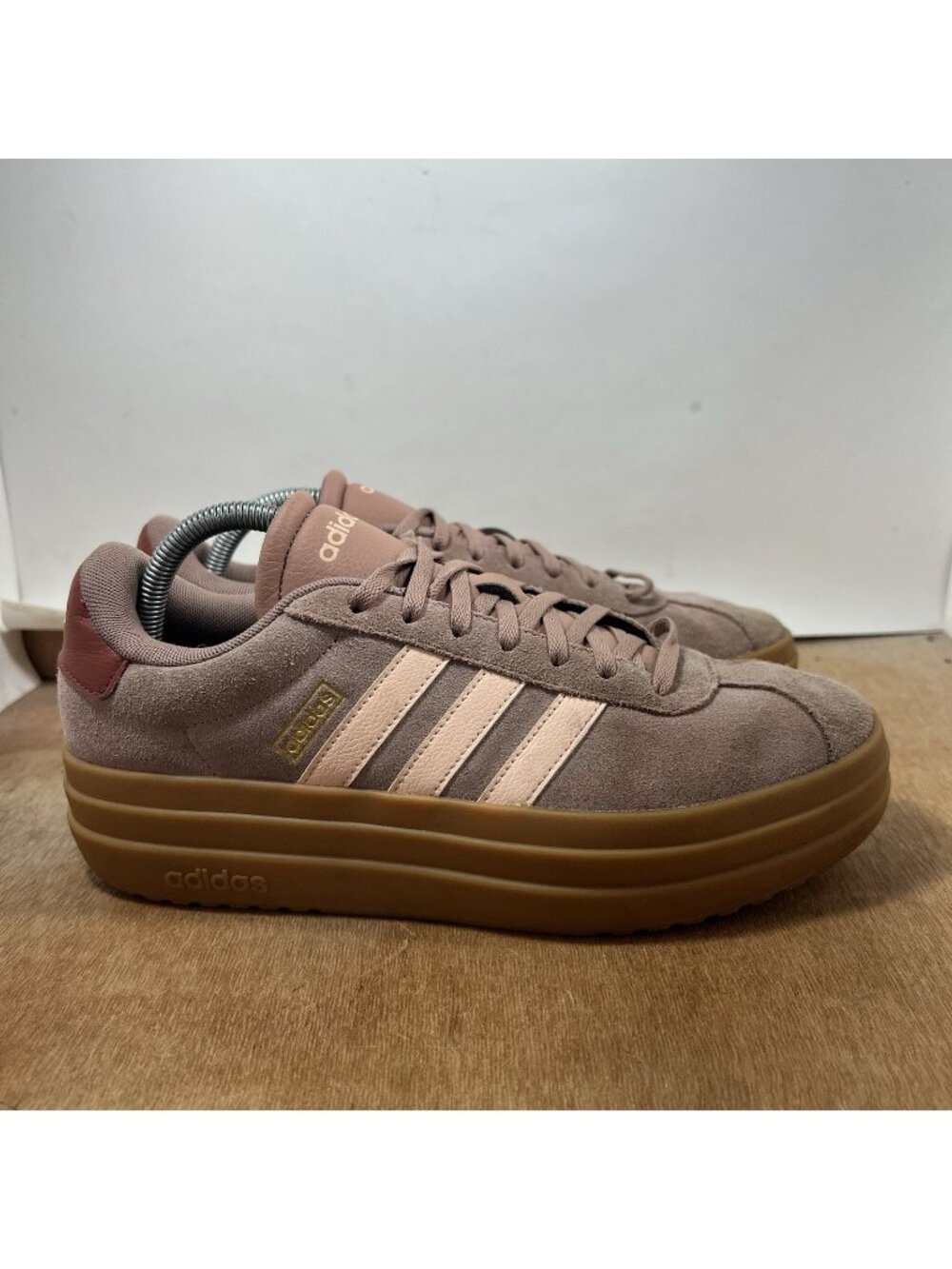 adidas VL Court Pink/Gum JR3136 Men Size 9.5 Shoes
